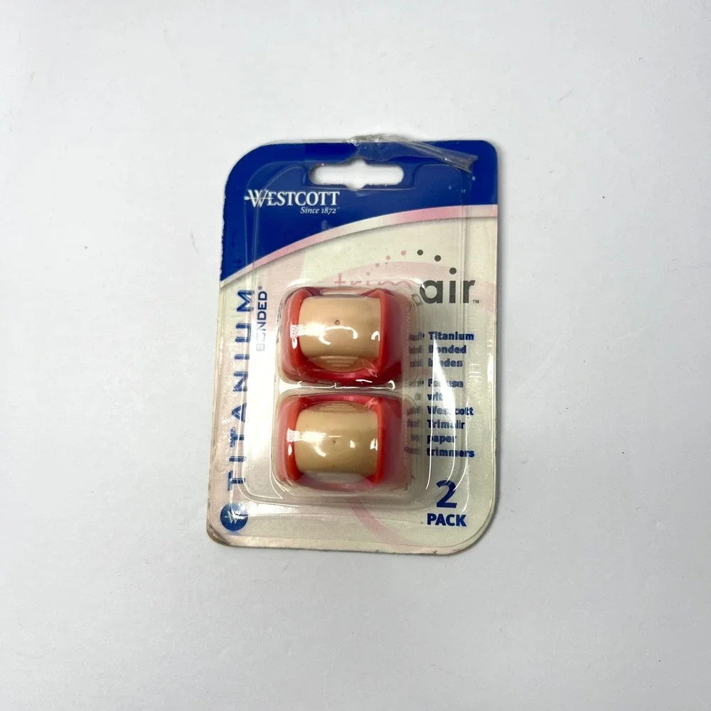 Westcott Red Trimair Replacement Blades 2‎ Pack Titanium Bonded 15169 NIP
